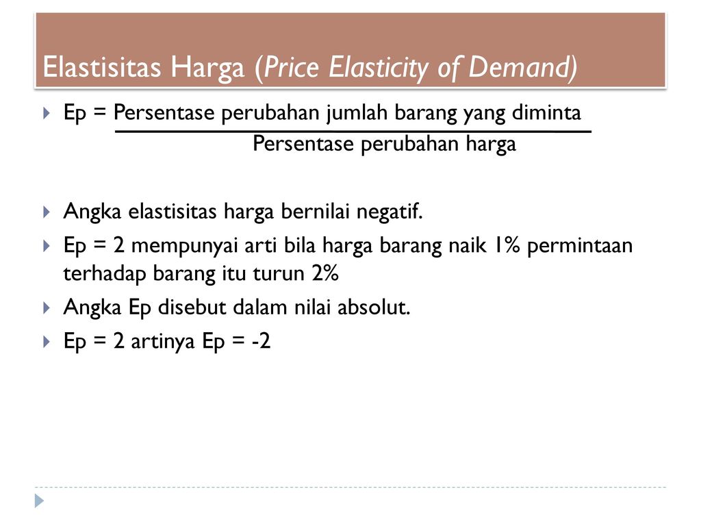 Elastisitas Harga (Price Elasticity of Demand)