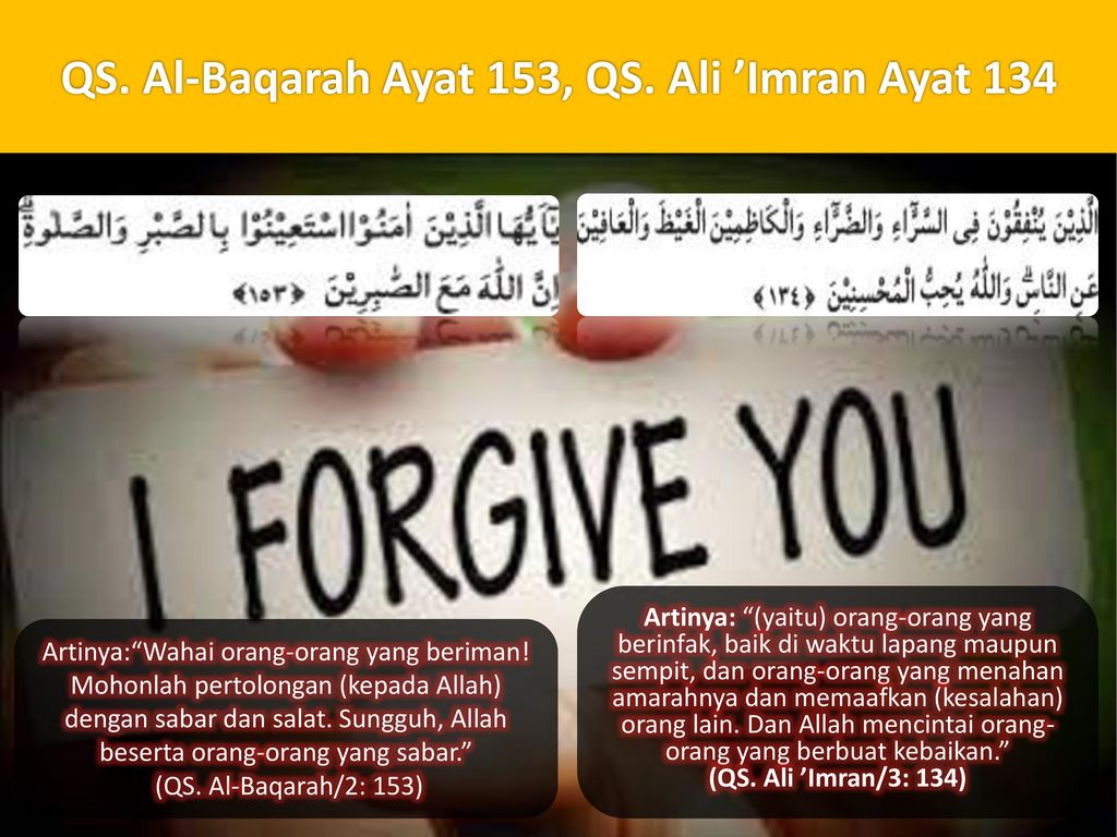 QS. Al-Baqarah Ayat 153, QS. Ali ’Imran Ayat 134