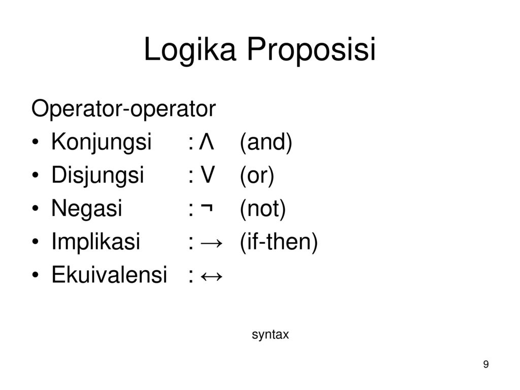 Reasoning Dengan Logika - Ppt Download