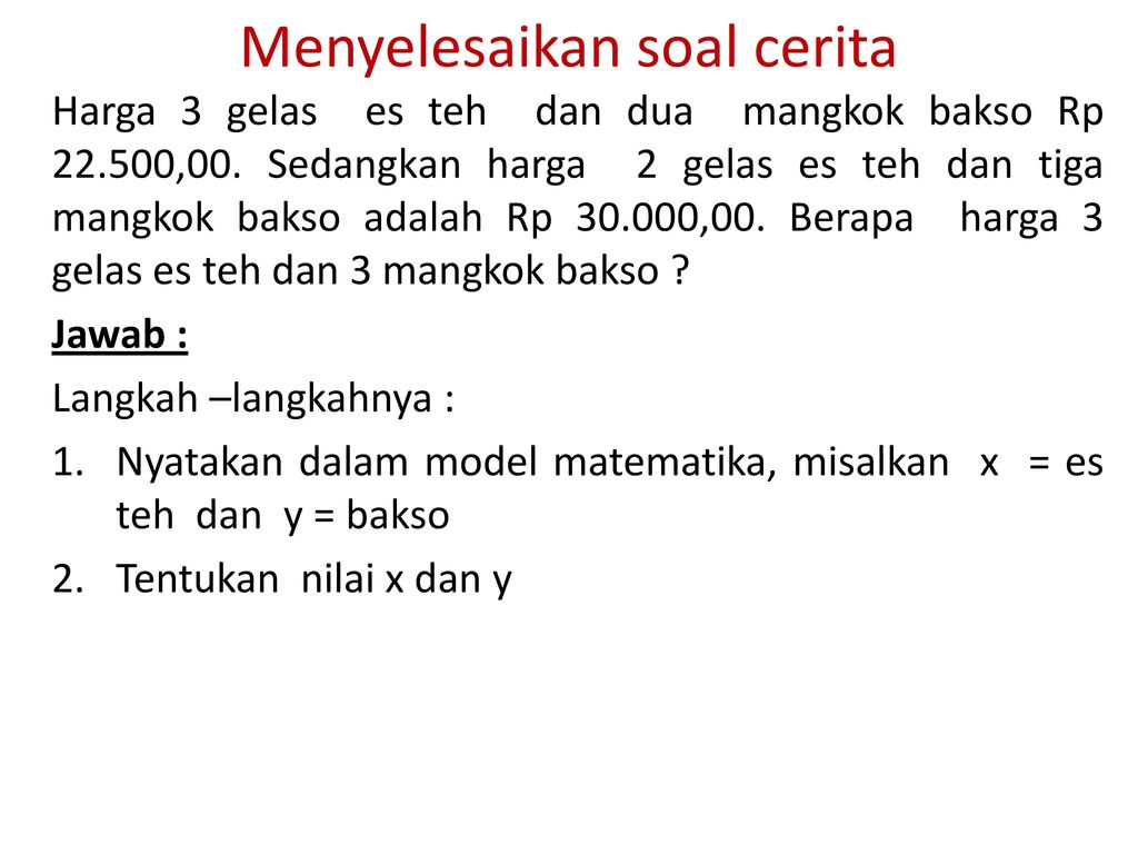 Contoh Soal Cerita Sistem Pertidaksamaan Linear Dua Variabel Dapatkan Contoh