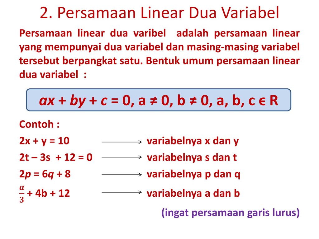 Sistem Persamaan Linear Dua Variabel Ppt Download