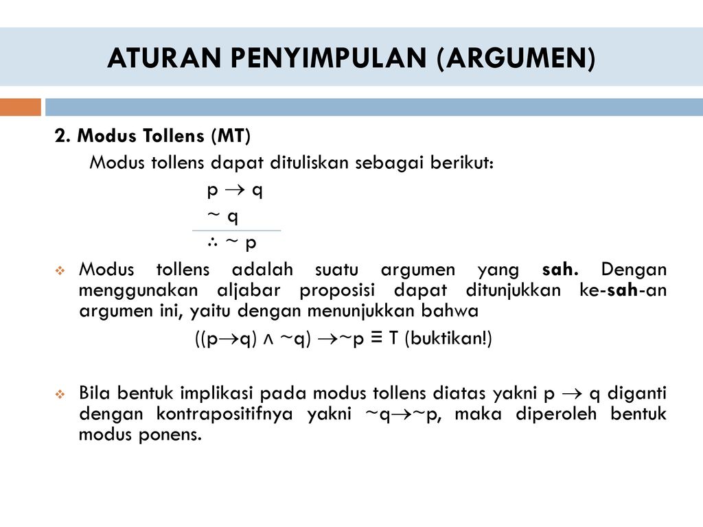 5 Contoh Soal Modus Tollens Soal Pilihan