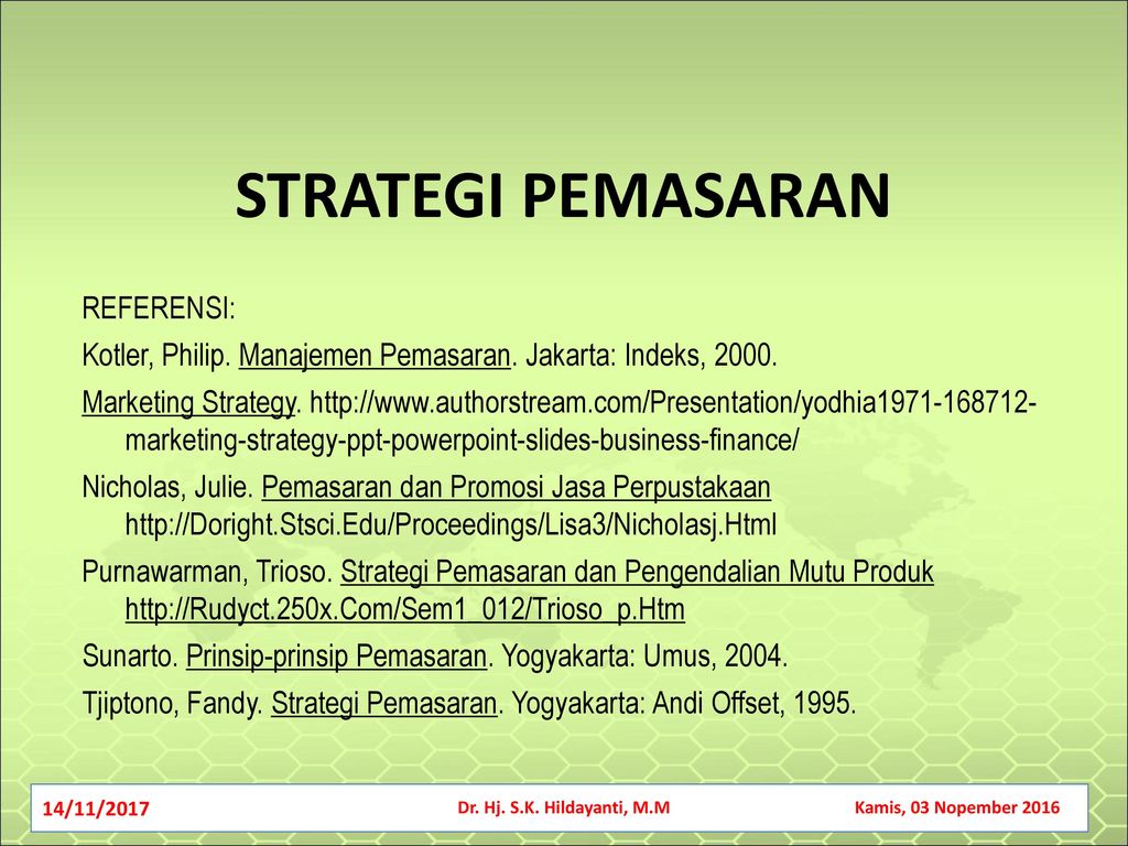 STRATEGI PEMASARAN REFERENSI: - ppt download