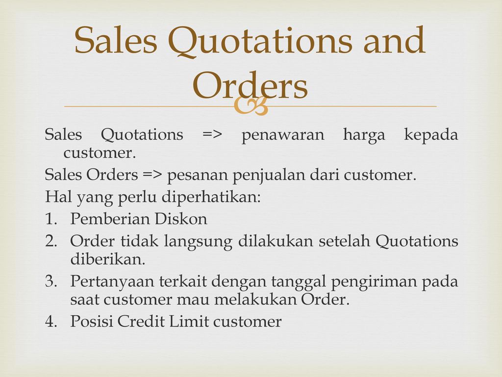 Sales order