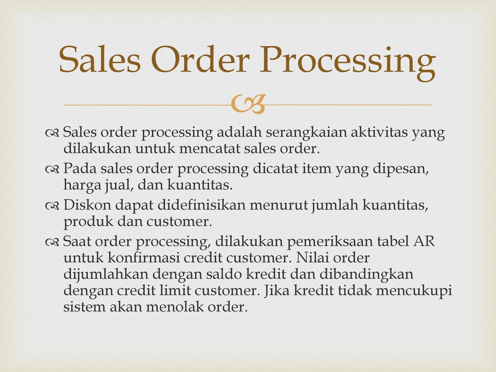 Sales order