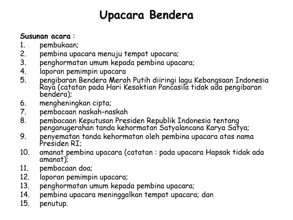 Susunan Acara Kegiatan Sumpah Pemuda