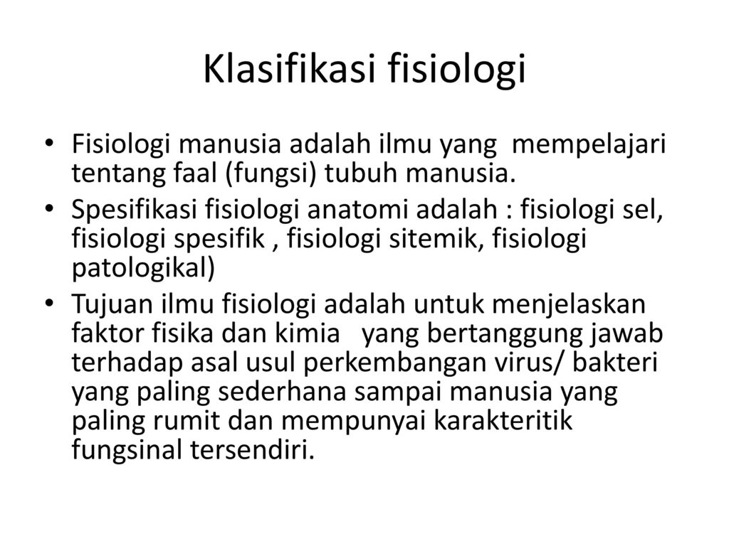 Klasifikasi fisiologi