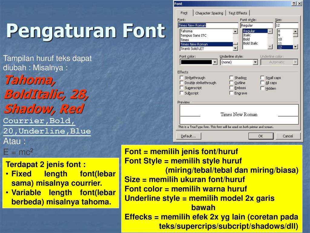 Tahoma font