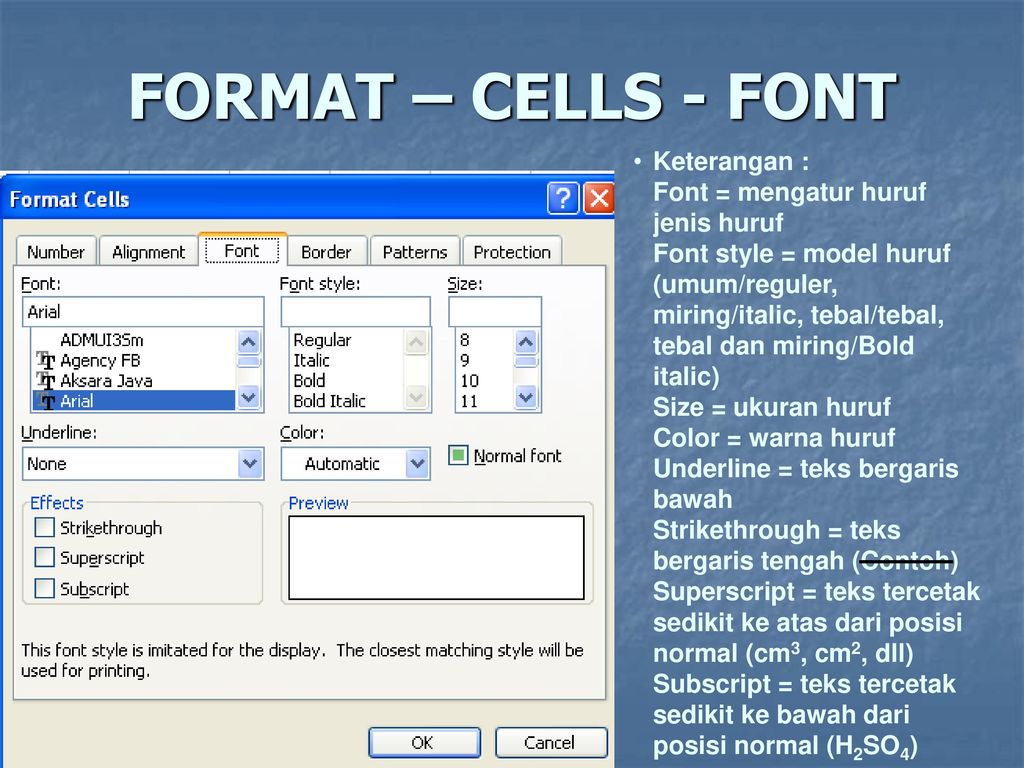 Cell font