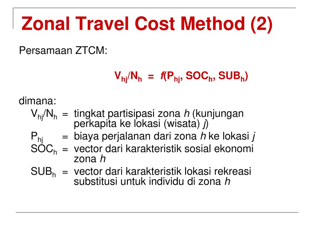 Costing methods. Travel cost method. The cost of Travel. SAR-method формула. Travel cost estimate.