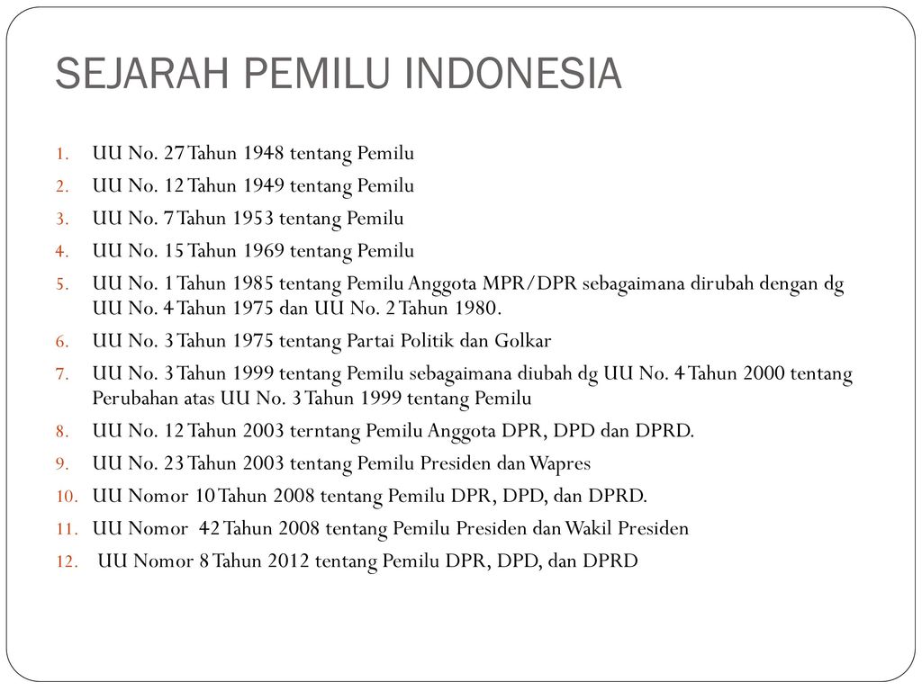 SEJARAH PEMILU INDONESIA