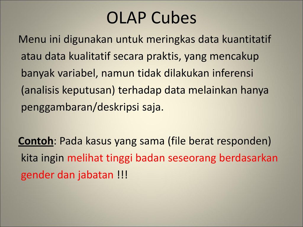 OLAP Cubes