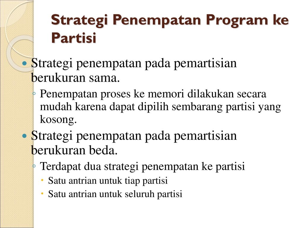 Strategi Penempatan Program ke Partisi
