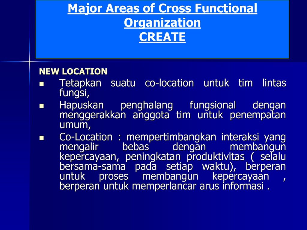 Major areas