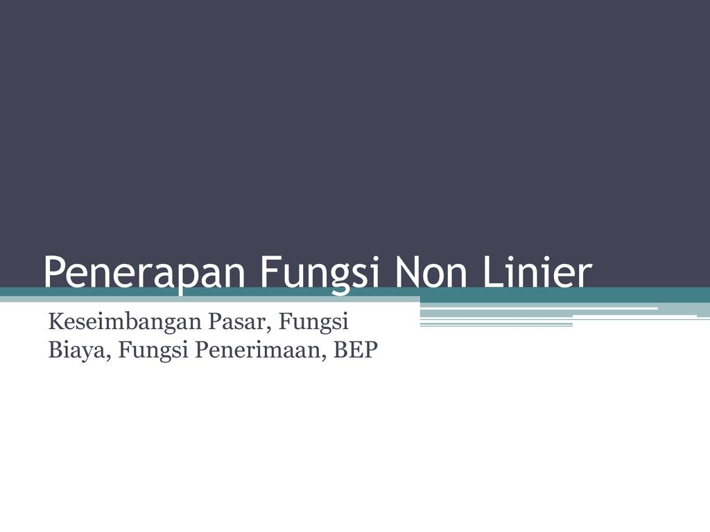 Penerapan Fungsi Non Linier Ppt Download