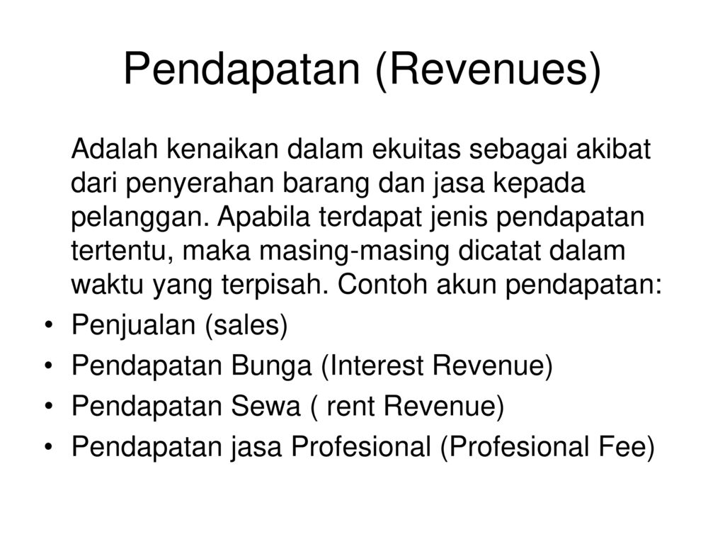 Pendapatan (Revenues)