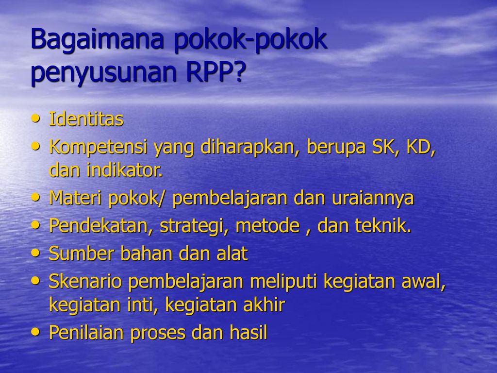Bagaimana pokok-pokok penyusunan RPP