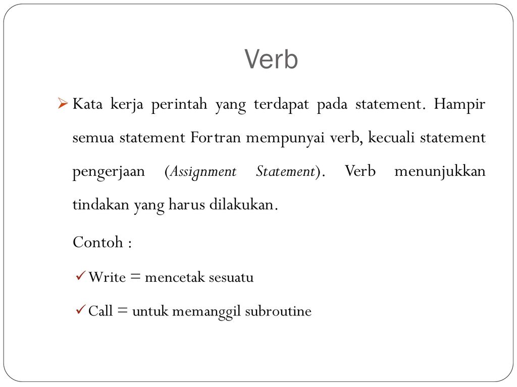 Statement verb