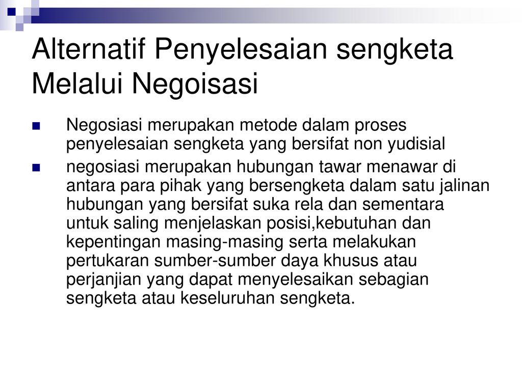 Model Alternatif Penyelesaian Sengketa - Ppt Download