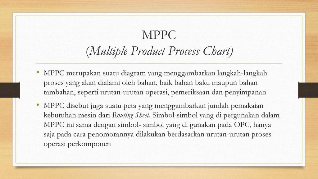 MPPC (Multiple Product Process Chart)