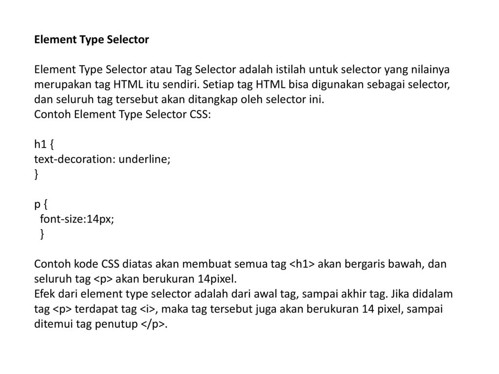 Element Type Selector