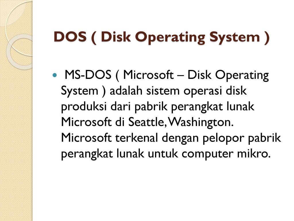 Disk operating systems