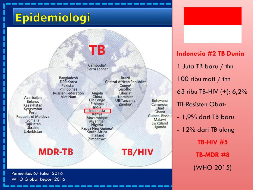 Epidemiologi Indonesia #2 TB Dunia 1 Juta TB baru / thn