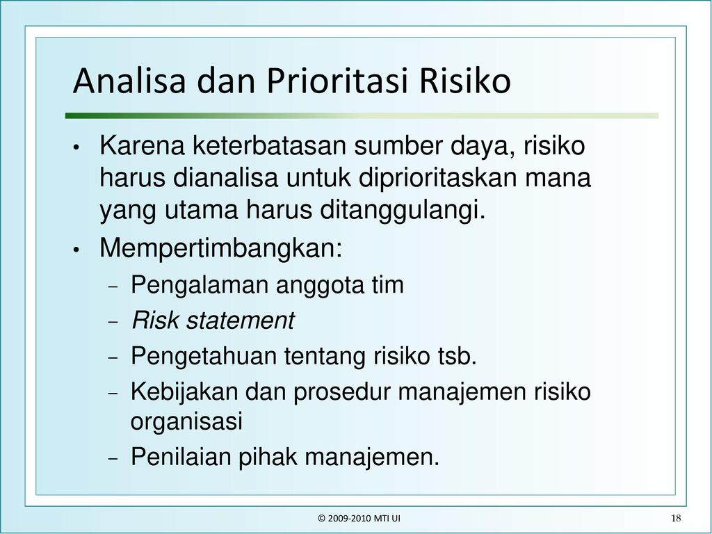 Risk statement