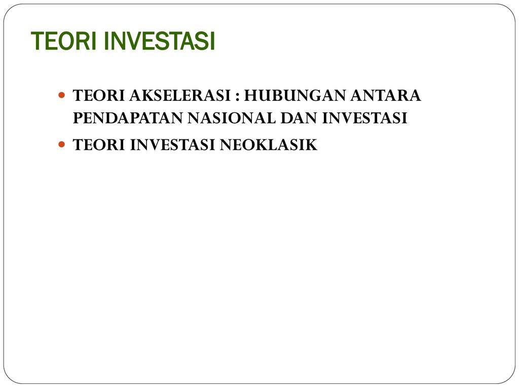 Teori Investasi Pertemuan Ke Ppt Download