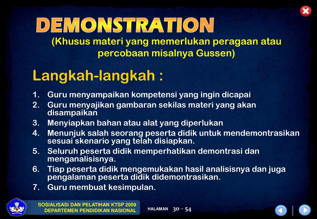 DEMONSTRATION Langkah-langkah :