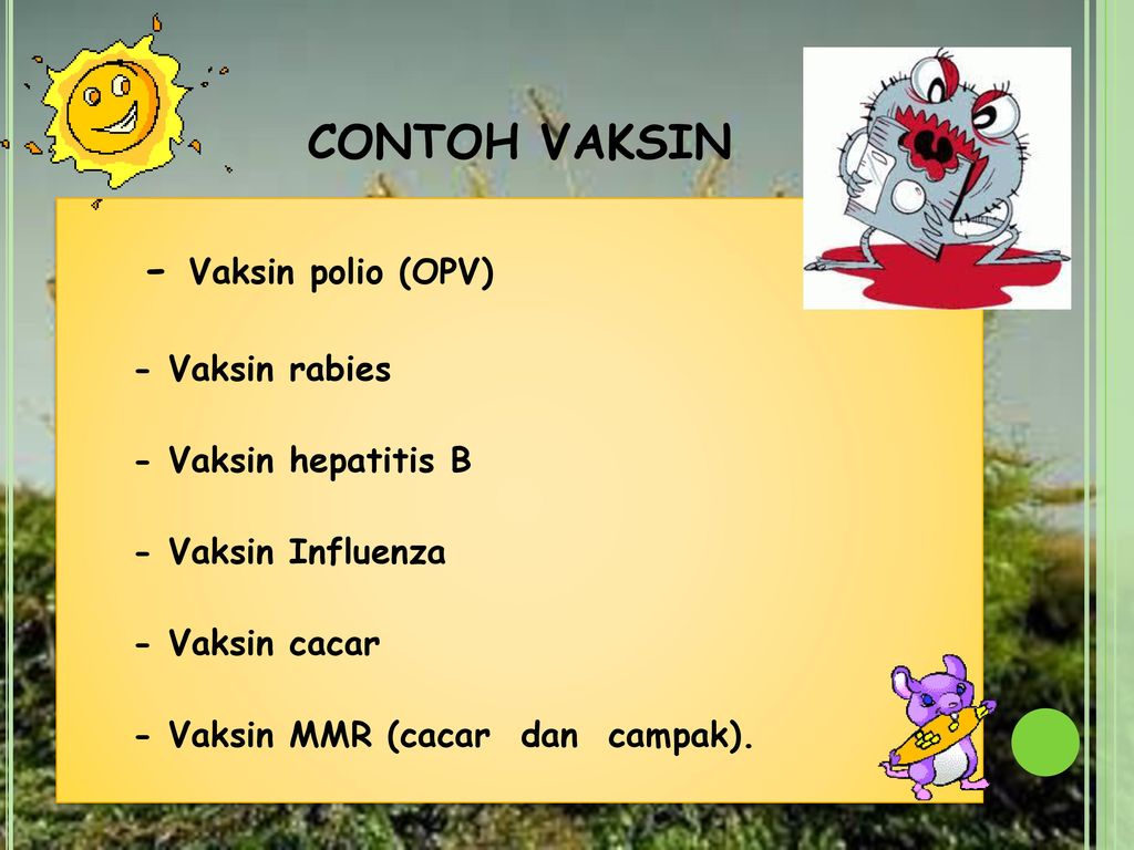 CONTOH VAKSIN - Vaksin polio (OPV) - Vaksin rabies