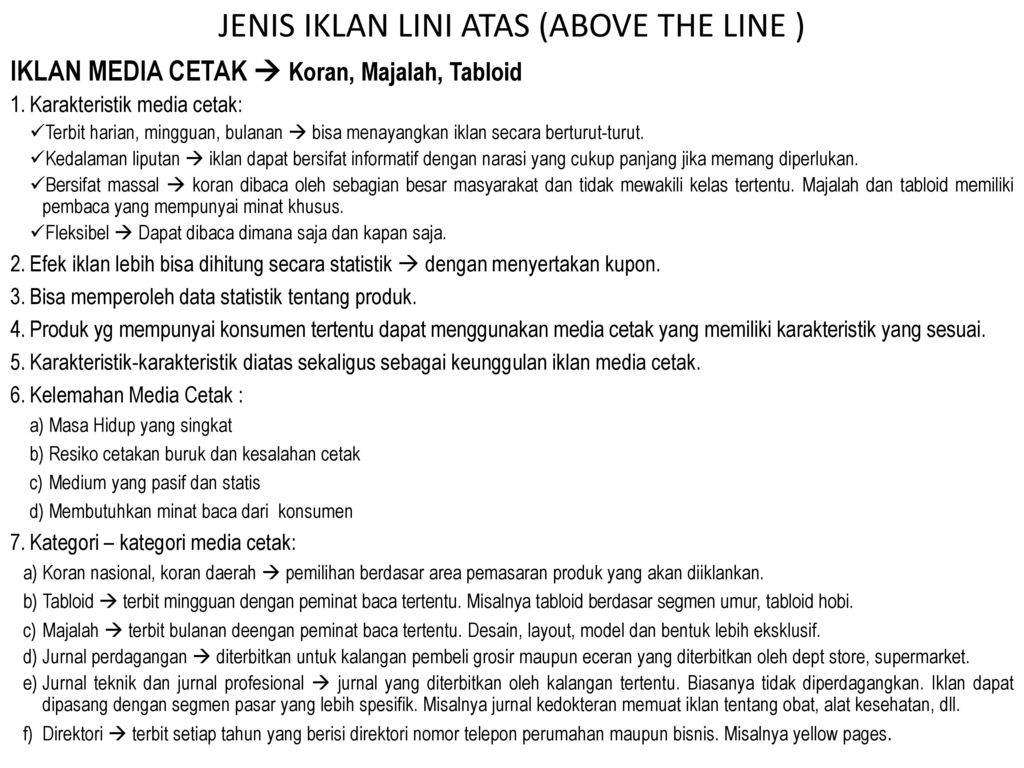 MEDIA PERIKLANAN Ppt Download