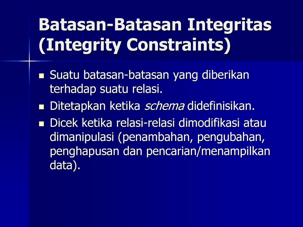 Integrity constraint