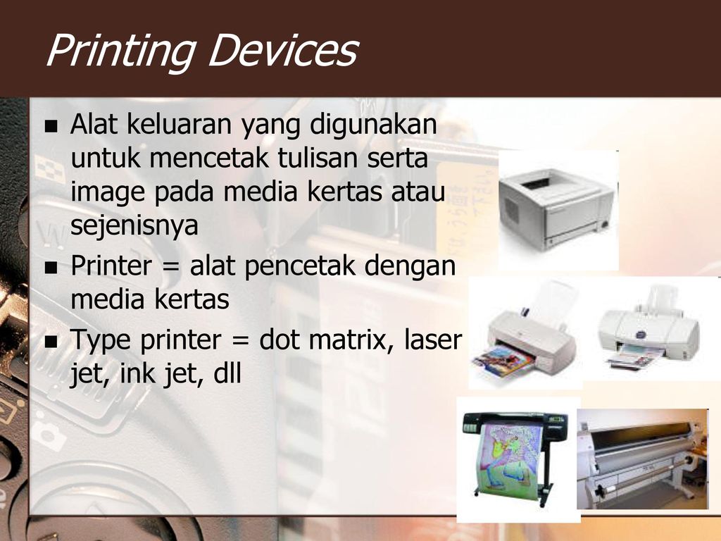 Print devices. Printing device ֆլըեռ. Types of Printers. Types of Printing.