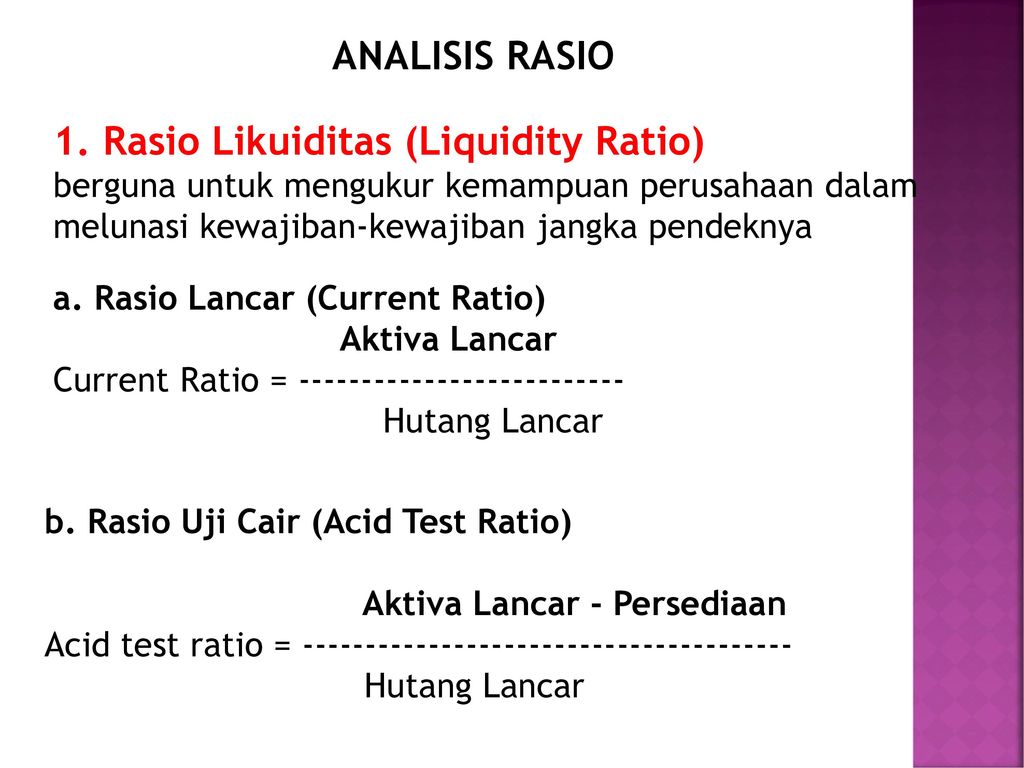 Liquidity ratios. Absolute liquidity ratio. Rasio.