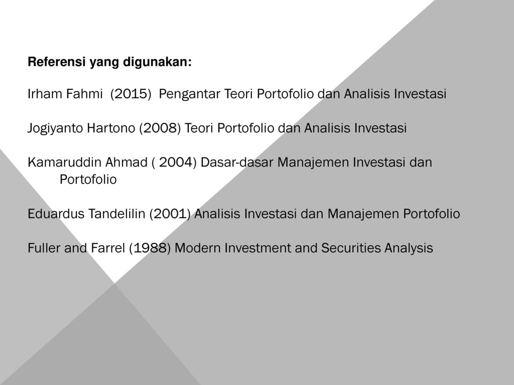 Teori Dan Konsep Investasi Ppt Download