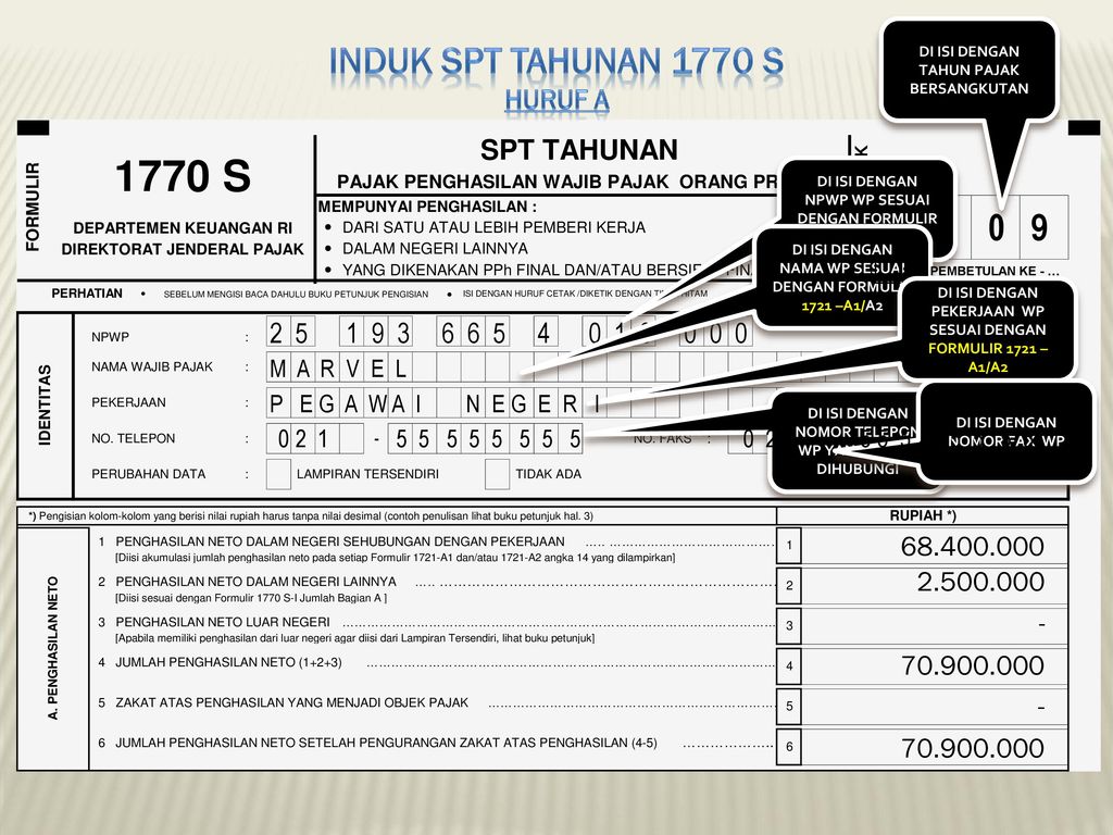 SIMULASI PENGISIAN SPT PPh Orang Pribadi 1770, 1770 S & 1770 SS - ppt  download