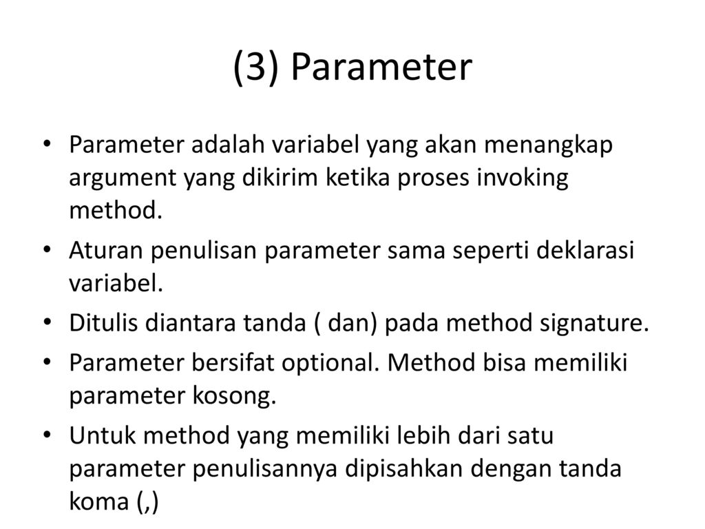 Method invocation. Parameterized.parameters.