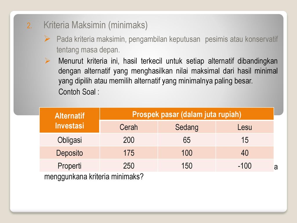 Pengambilan Keputusan Dalam Kondisi Tidak Pasti Ppt Download