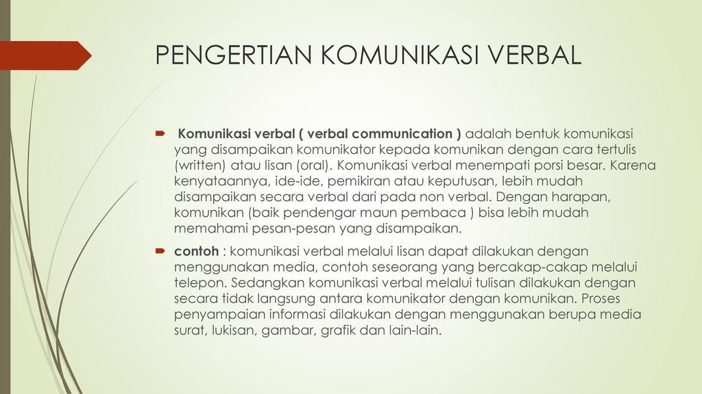 Komunikasi Verbal Komunikasi Verbal Pengertian Komunikasi Verbal Komunikasi Verbal Verbal Munication Adalah Bentuk Komunikasi Yang Disampaikan Ppt Download