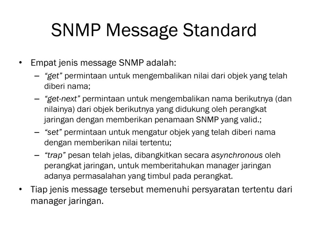Message standard
