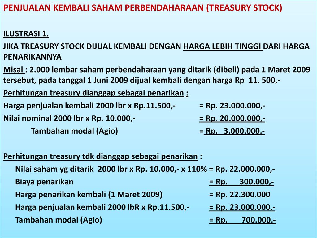 Perlakuan Saham Setelah Saham Perusahaan Beredar Ppt Download