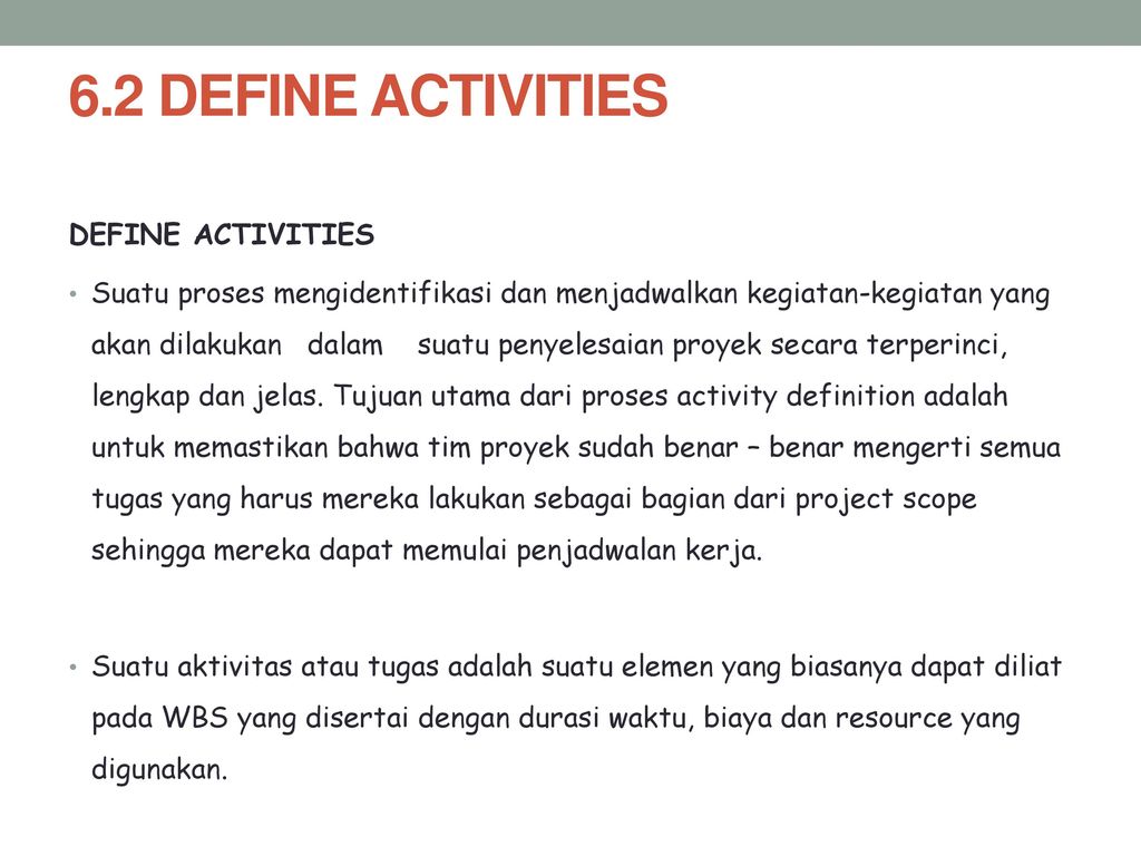 Activity definition