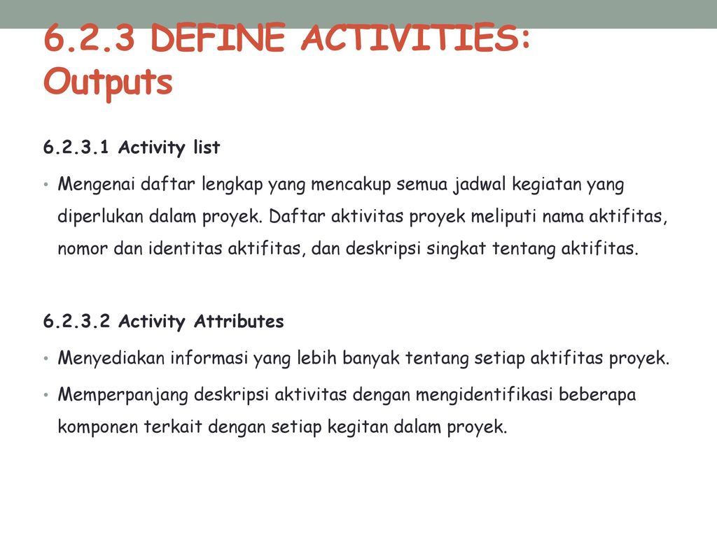 Activity definition