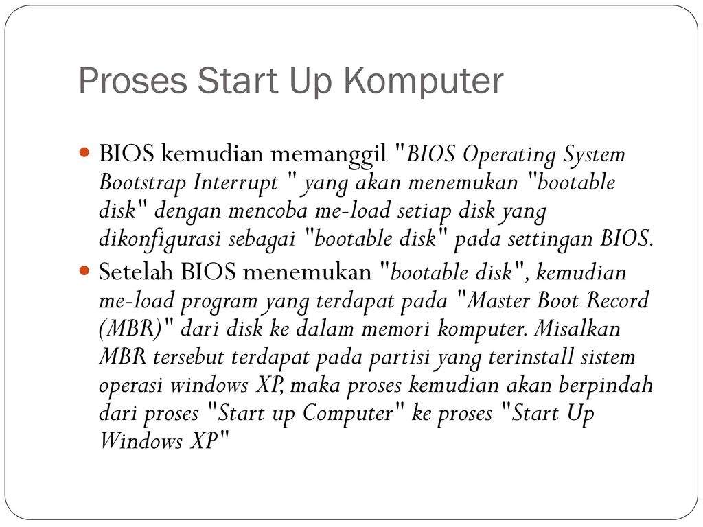 Proses Start Up Komputer