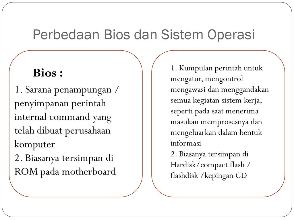 Perbedaan Bios dan Sistem Operasi