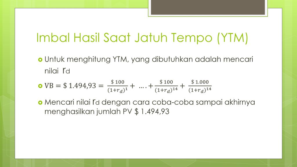 Contoh Soal Imbal Hasil / Pengenalan Tentang Risiko Dan Imbal Hasil Ppt ...