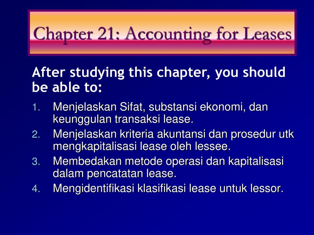 Chapter 21: Accounting For Leases - Ppt Download