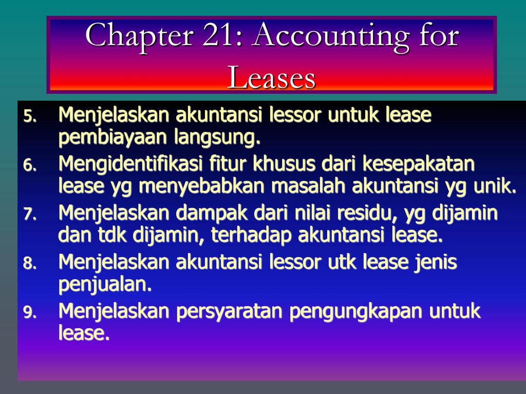 Chapter 21: Accounting For Leases - Ppt Download