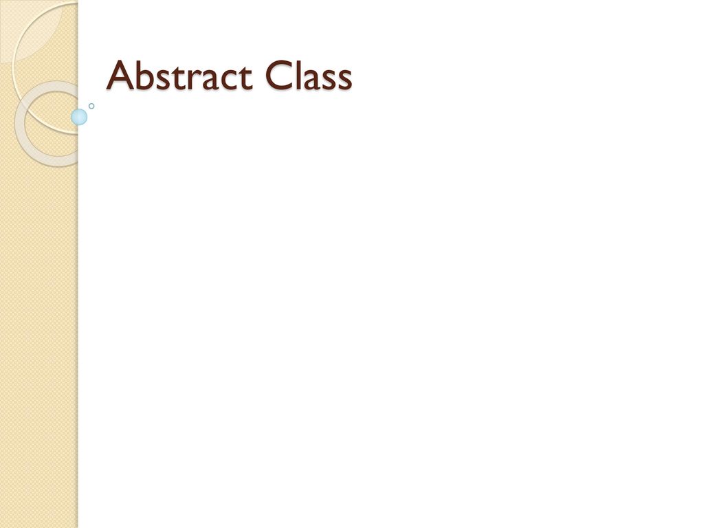 Abstract class